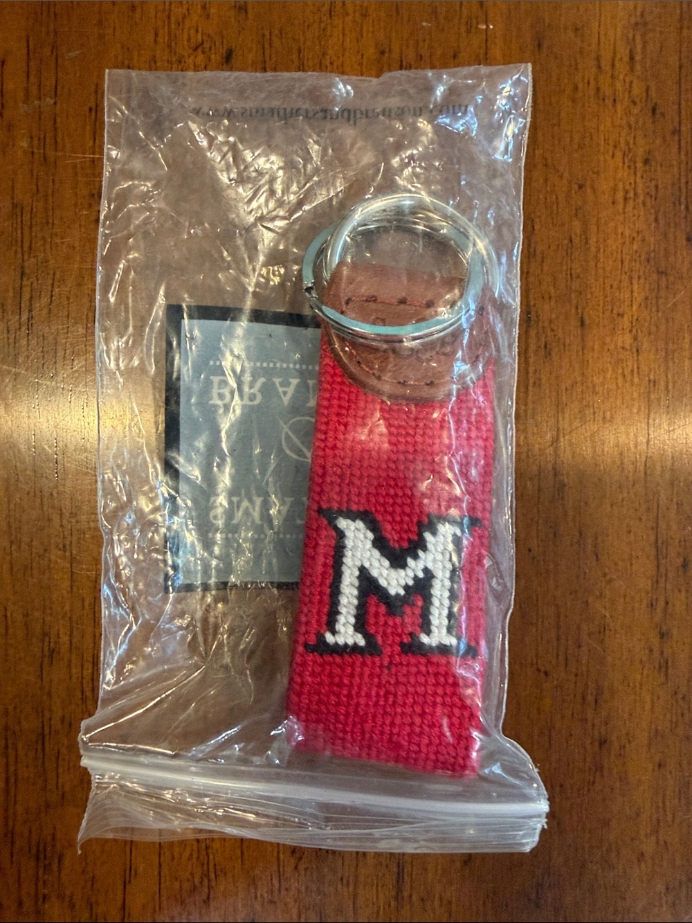 Smathers and Branson Miami University Needlepoint Key Fob Key Ring